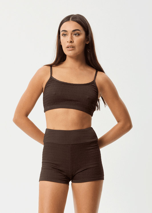 AFENDS Womens Cleo - Bikini Top - Coffee
