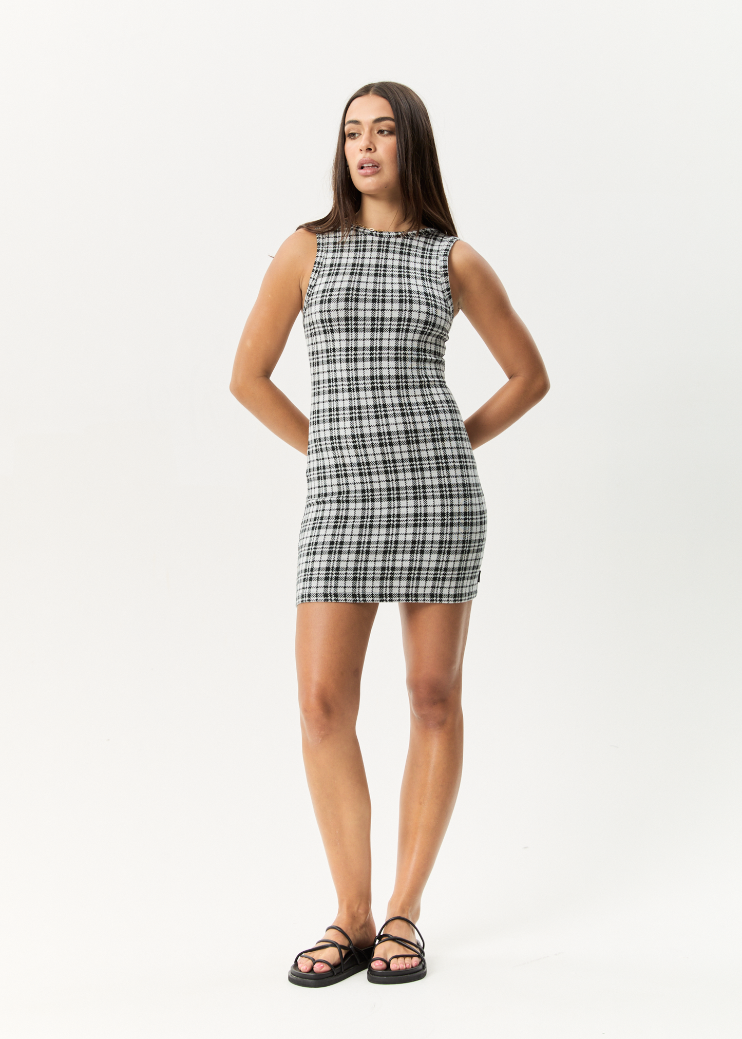 AFENDS Womens Blair - Mini Dress - Black / White