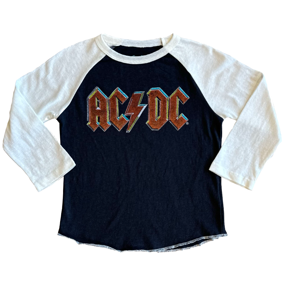 AC/DC Long Sleeve Raglan Tee - Vintage Black