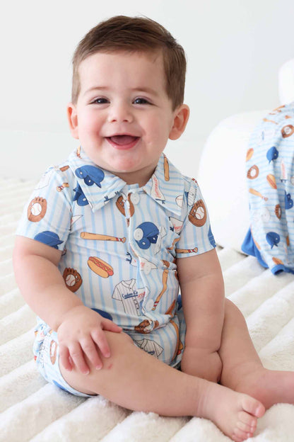 Ballpark Bros Button Romper