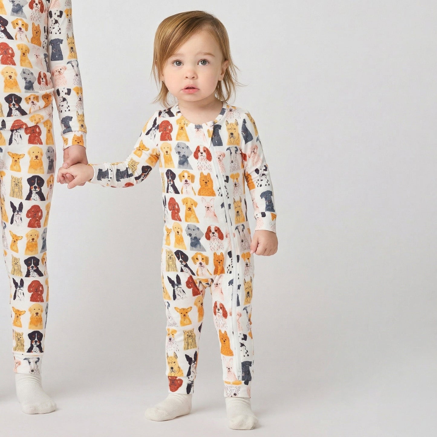 Baby Bamboo Romper - Small Watercolor Dogs