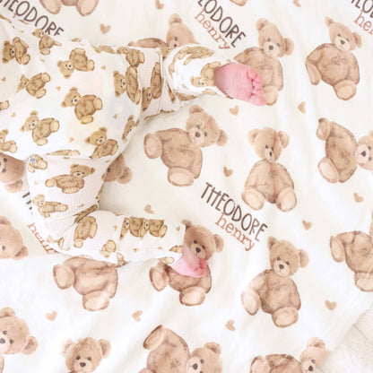 Beary Sweet Personalized Kids Blanket