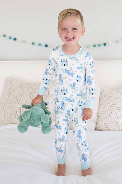 Dragon Adventure Two Piece Pajama Set | Blue