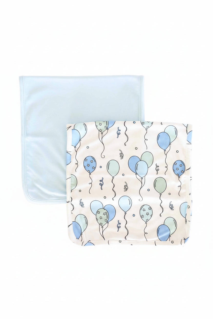 Party Time 2pc Burp Cloth Set | Blue