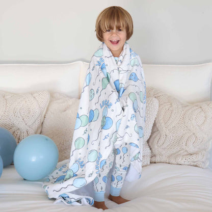Party Time Personalized Kids Blanket | Blue