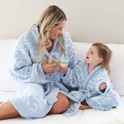 CuddleLane™ Kids Robe | Blue-tiful Bows