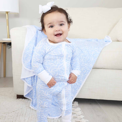 Blue-tiful Bows Convertible Zip Romper