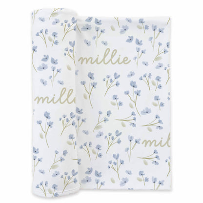 Blake's Blooms Personalized Swaddle Blanket