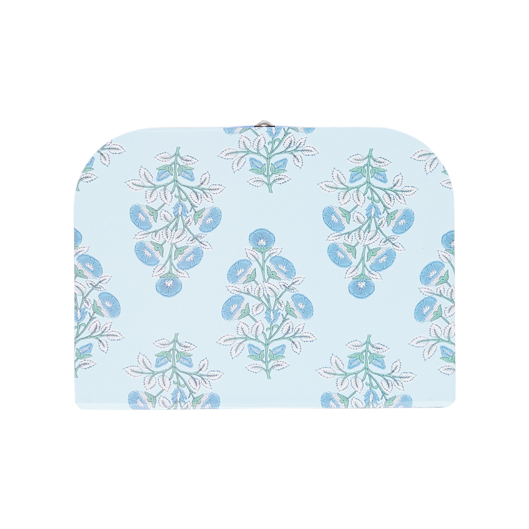 Nesting Box Baby Take Home Set - Blue Bouquet Floral Block Print