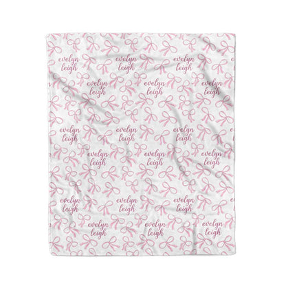 Blushing Bows Personalized Kids Blanket