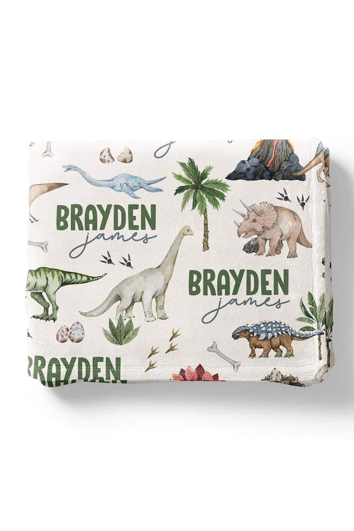 Dino Tracks Personalized Kids Blanket