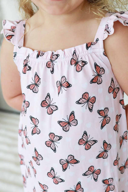 Girls' Full Length Ruffle Nightgown | Butterfly Dreams