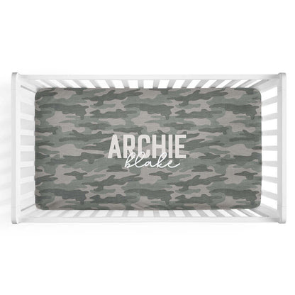 Camo Crew Personalized Crib Sheet