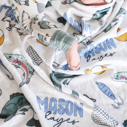 Catch of the Day Personalized Kids Blanket