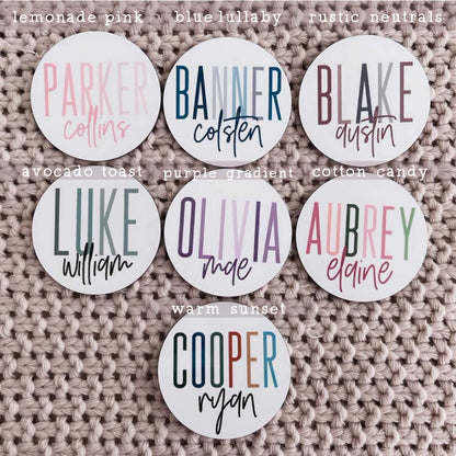 Personalized Color Block Baby Name Announcement