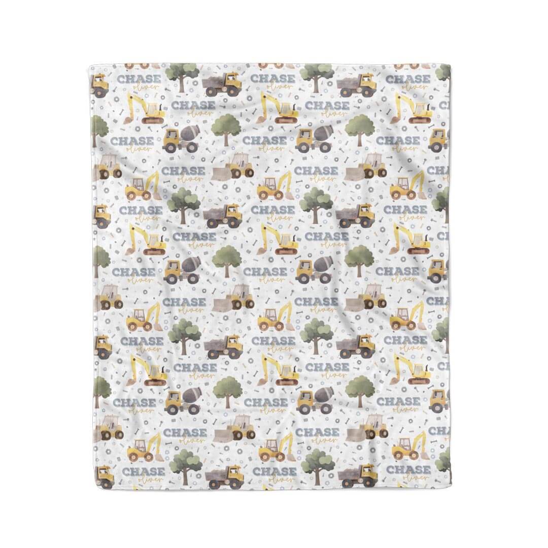 Nuts & Bolts Personalized Kids Blanket