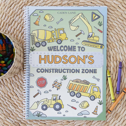 Personalized Coloring Book | Construction Zone