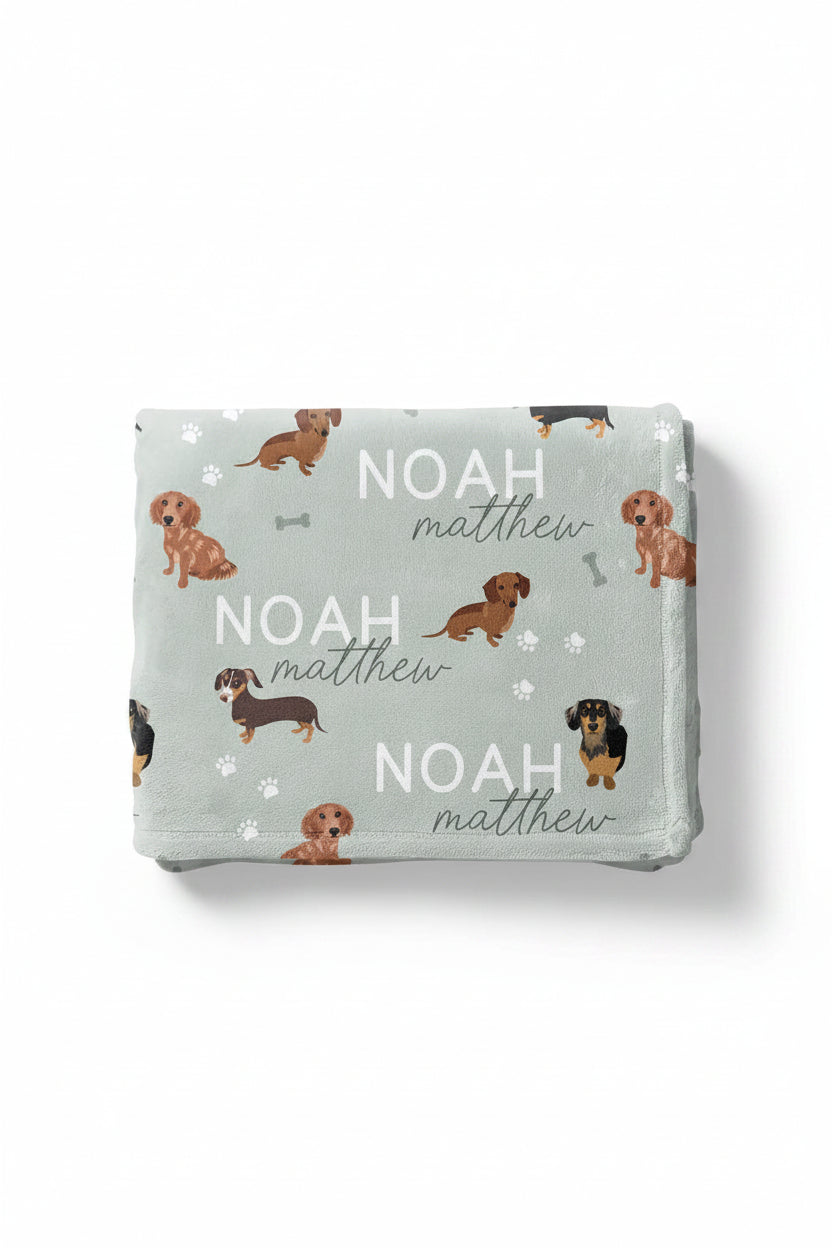 Personalized Kids Blanket | Dachshund