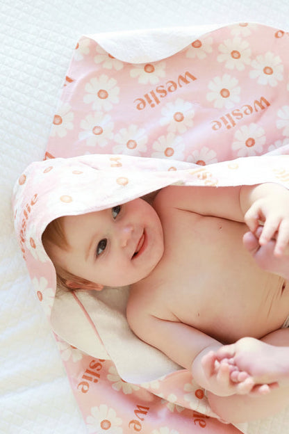 Personalized Hooded Towel | Peach Dream