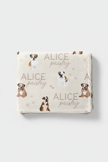 Personalized Kids Blanket | English Bulldog