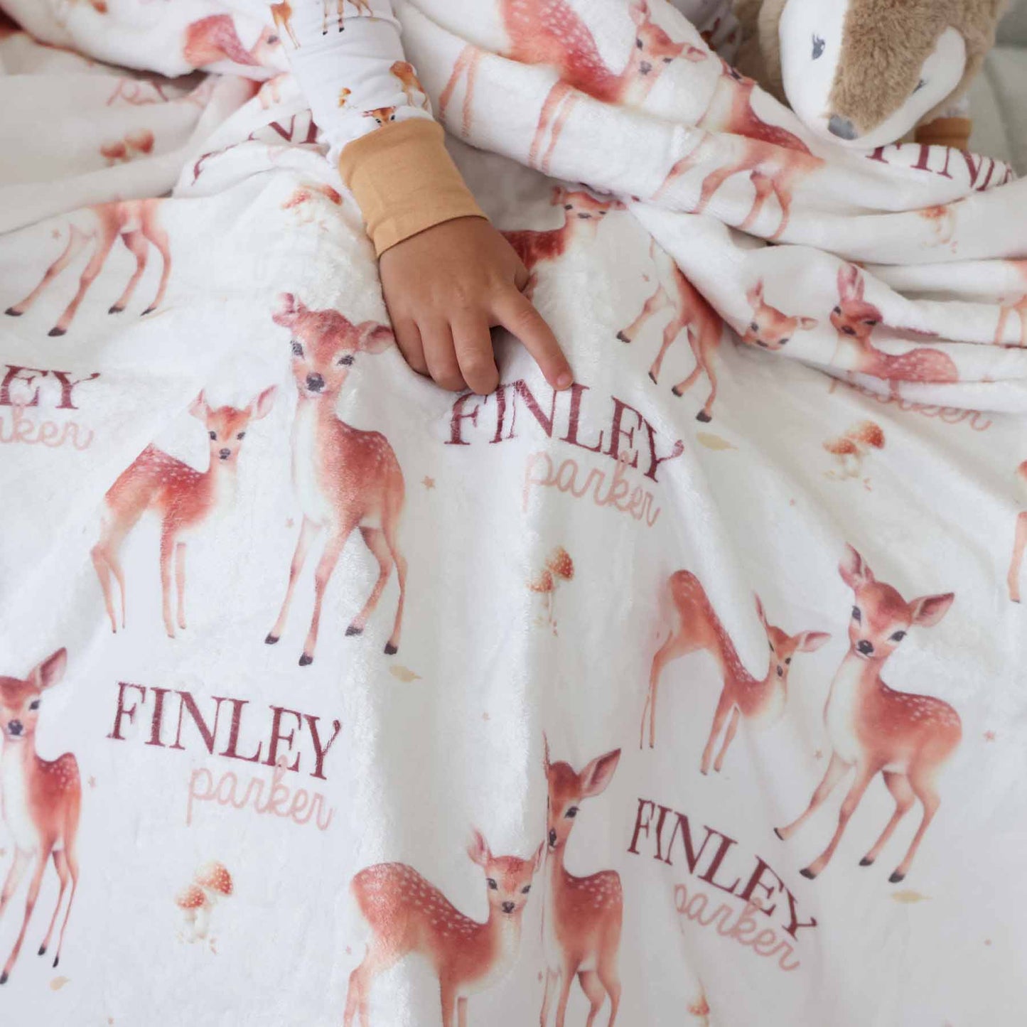 Friendly Fawns Personalized Kids Blanket