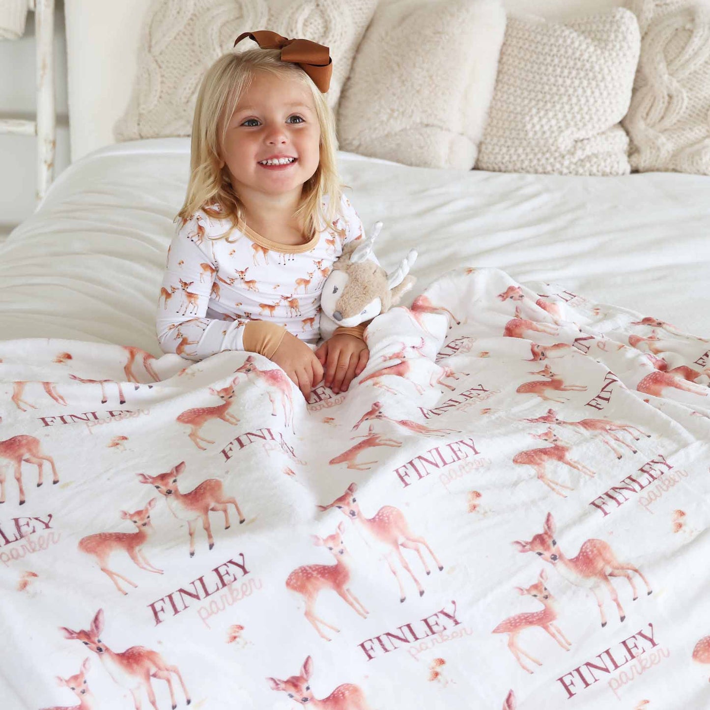Friendly Fawns Personalized Kids Blanket