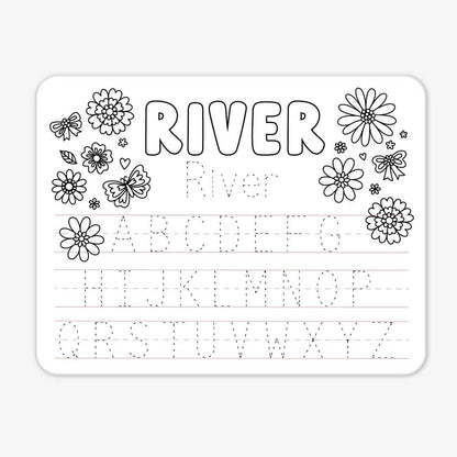 Kids Personalized Whiteboard | Floral Flutter