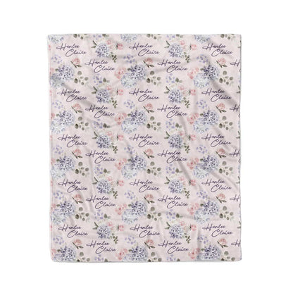 Henlee's Hydrangea Personalized Kids Blanket