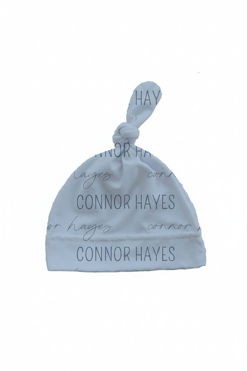 Light Dusty Blue Personalized Knotted Hat