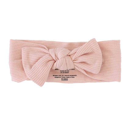Bamboo Waffle Knit Large Bow Headwraps