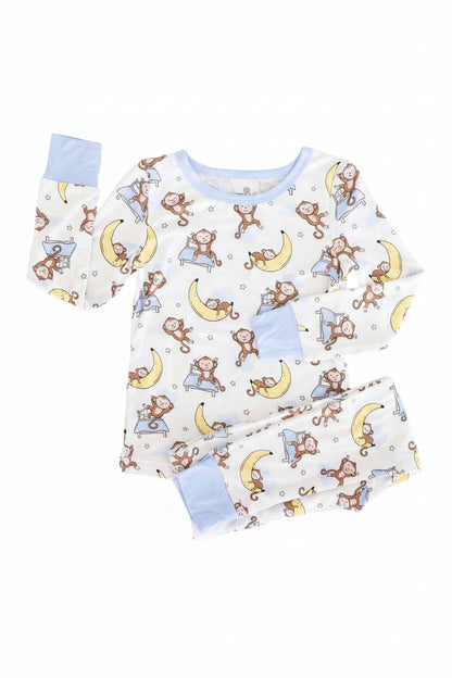 Monkey See, Monkey Snooze Two Piece Pajama Set