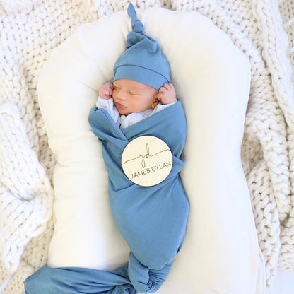 Personalized Baby Name Wood Announcement | Script Monogram