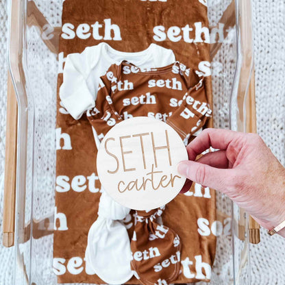 Personalized Baby Name Wood Announcement | Simple