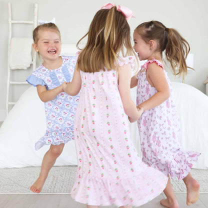 Girls' Full Length Ruffle Nightgown | Berry Sweet