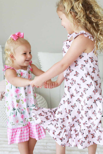 Girls' Full Length Ruffle Nightgown | Butterfly Dreams