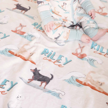 Paddle Pups Personalized Kids Blanket