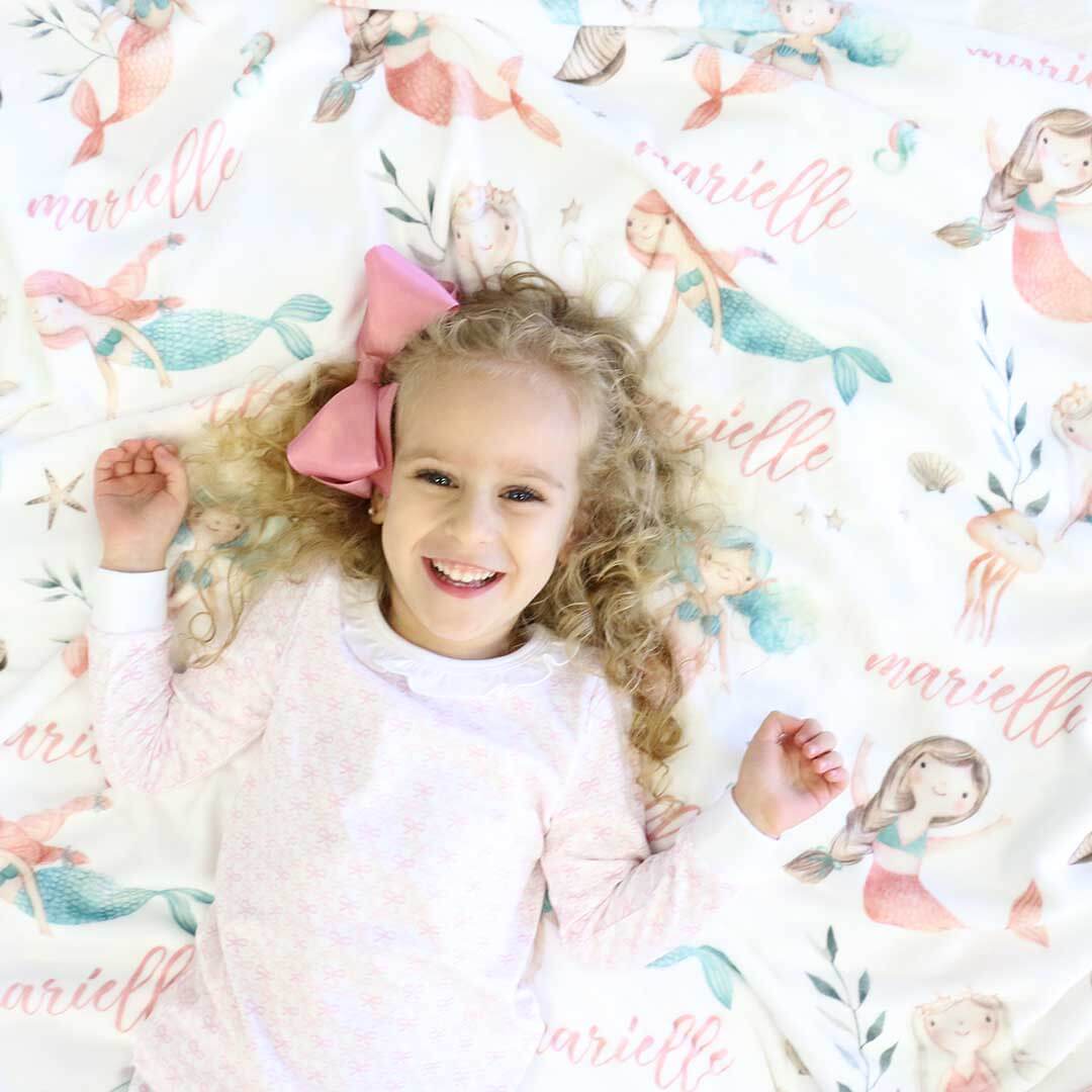 Mermaid Friends Personalized Toddler Blanket