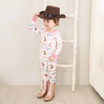 Boot Scootin' Two Piece Pajama Set | Pink