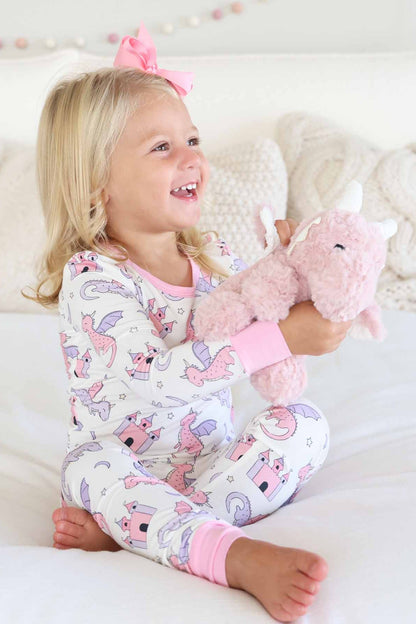Dragon Adventure Two Piece Pajama Set | Pink