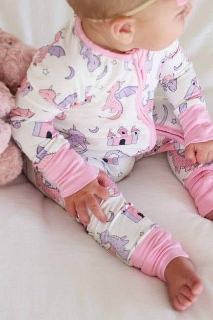 Dragon Adventure Convertible Zip Romper | Pink