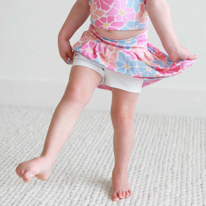 Kids CloudActive™ Athletic Pleated Skirt | Power Flowers