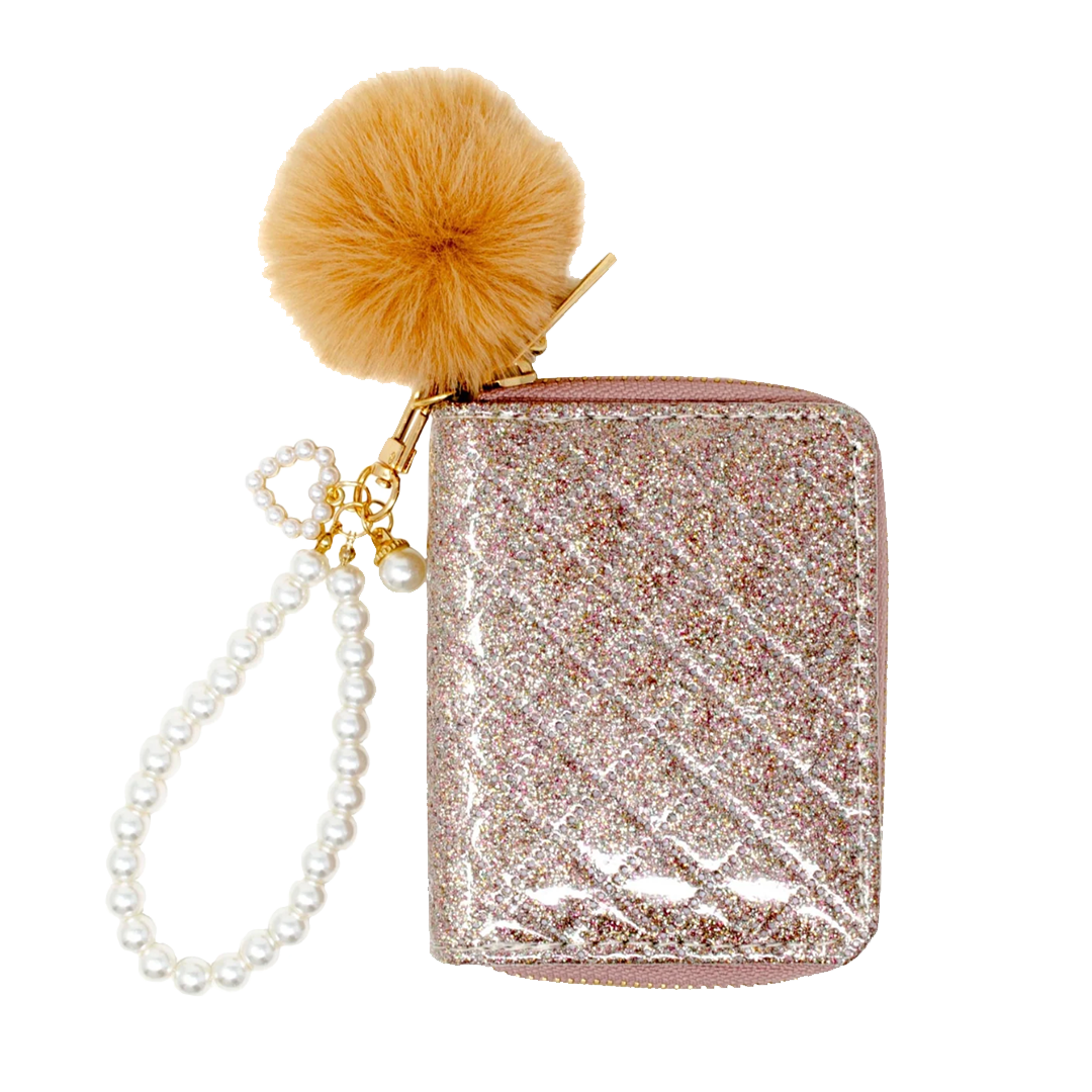 Quilted Pearl Strap Wallet - Rainbow