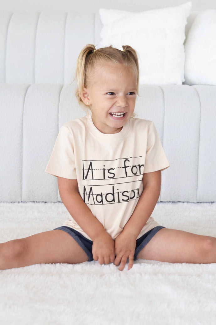 Personalized My Name is Kids Graphic Tee | Natural