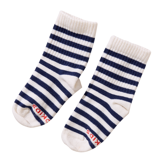 Scooter Mid Crew Sock - Navy Stripe