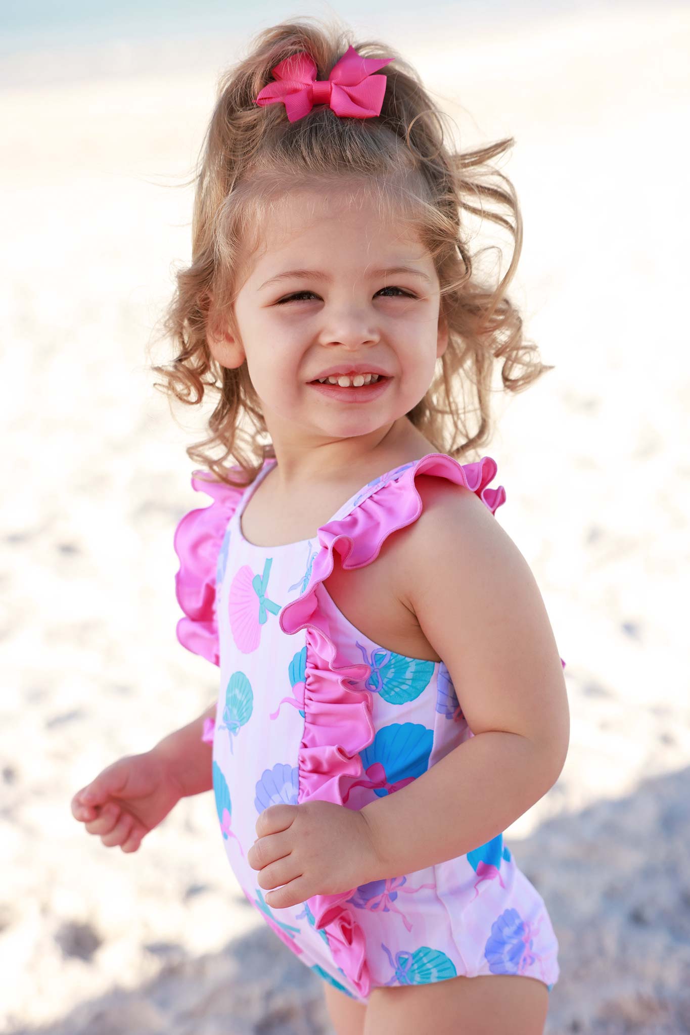 Double Ruffle Bow Back One Piece | Seaside Sweetie