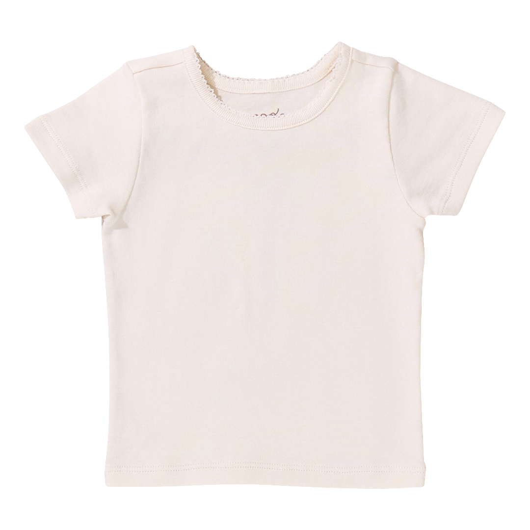 Short Sleeve Seesaw Rib T-Shirt - Cream