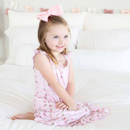 Girls' Full Length Ruffle Nightgown | Berry Sweet