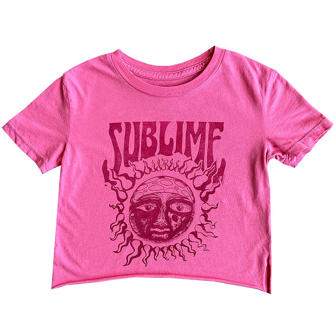 Sublime Short Sleeve Not Quite Crop Tee - Electric Pink