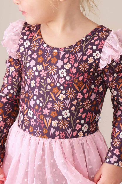 Long Sleeve Swiss Dot Leotard | Sugar Plum