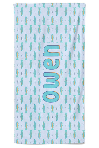 Personalized Kids Beach Towel | Tiny Trout